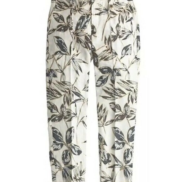 J. Crew Floral Ankle Pants in White and Blue - Picture 7 of 7